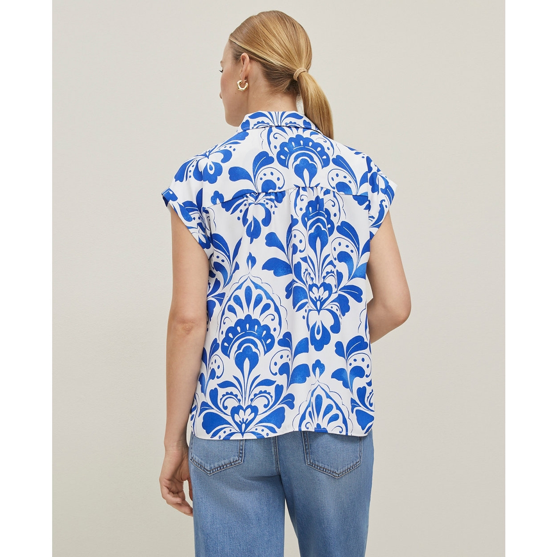 Tiled Split Neck Popover Top available now at Fashion Valley™
