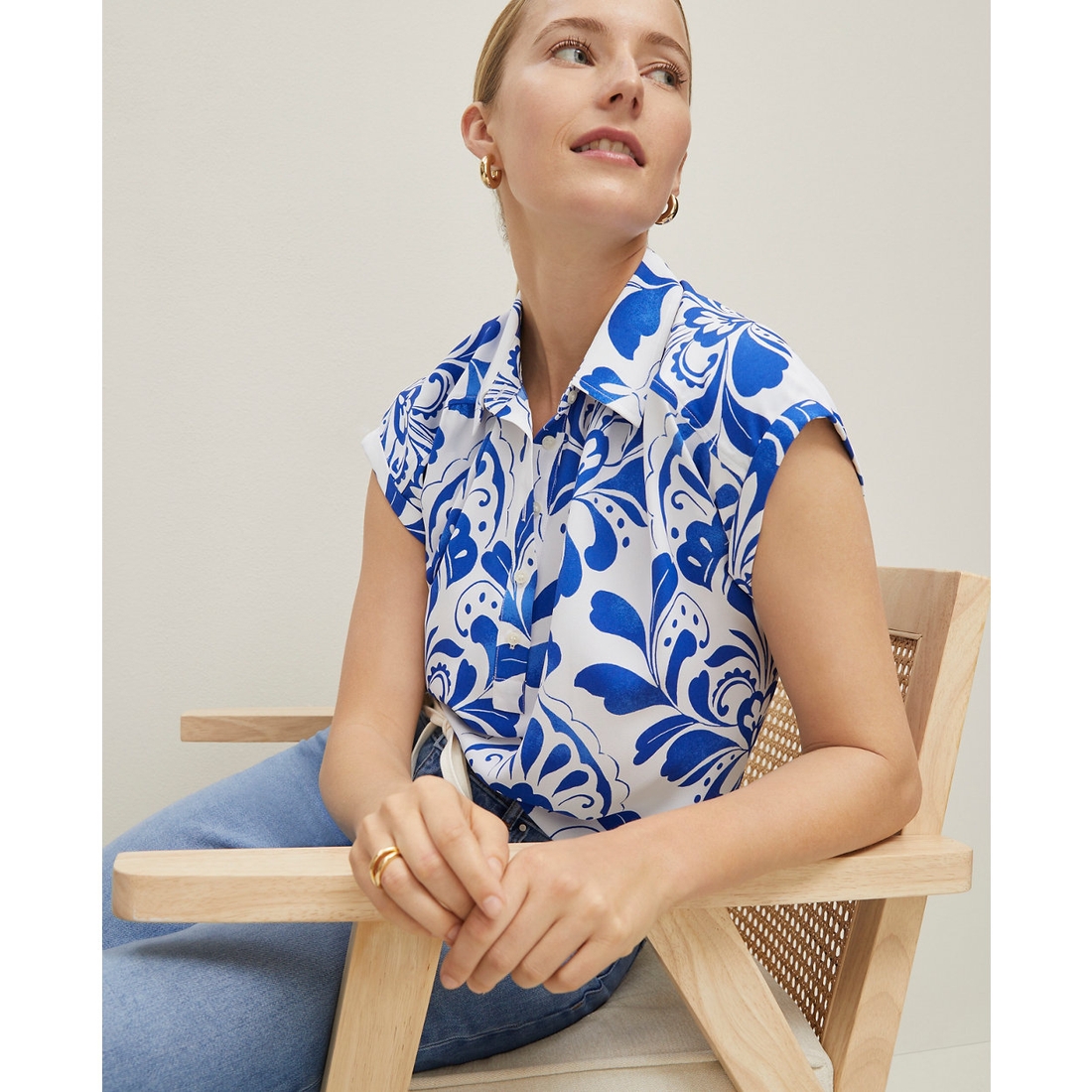 Tiled Split Neck Popover Top available now at Fashion Valley™