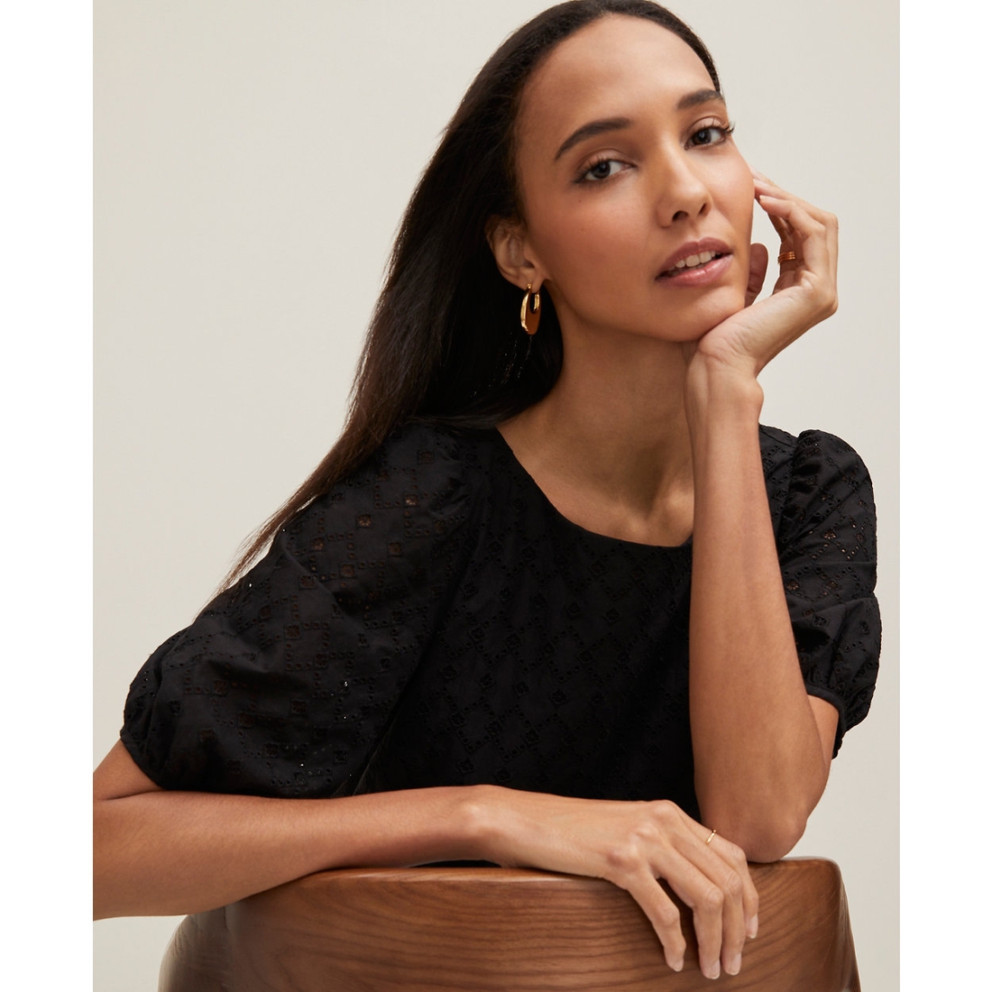 Eyelet Boatneck Popover Top available now at The Shops at