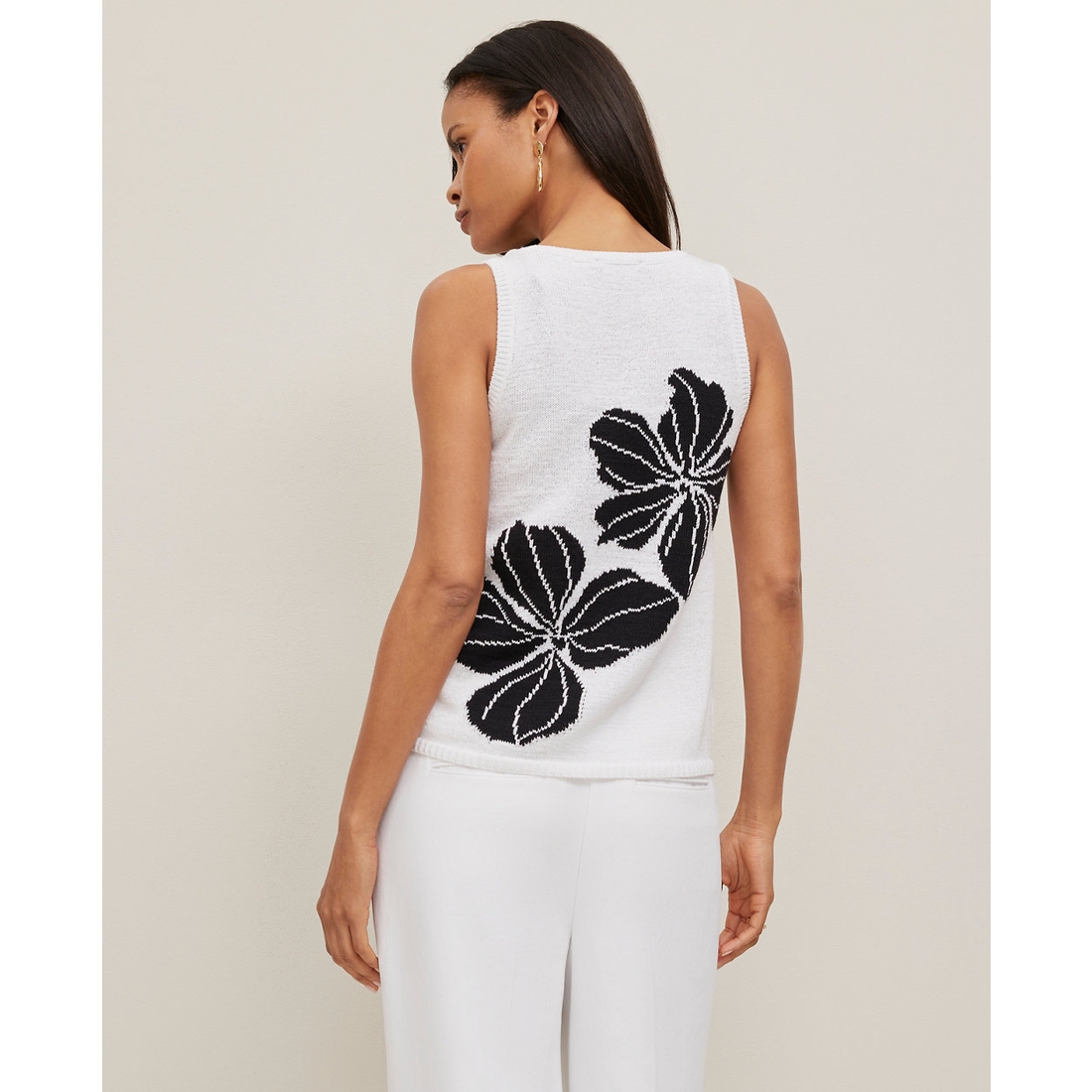 Floral Jacquard Sweater Shell Top available now at Floral Jacquard Sweater Shell Top available now at