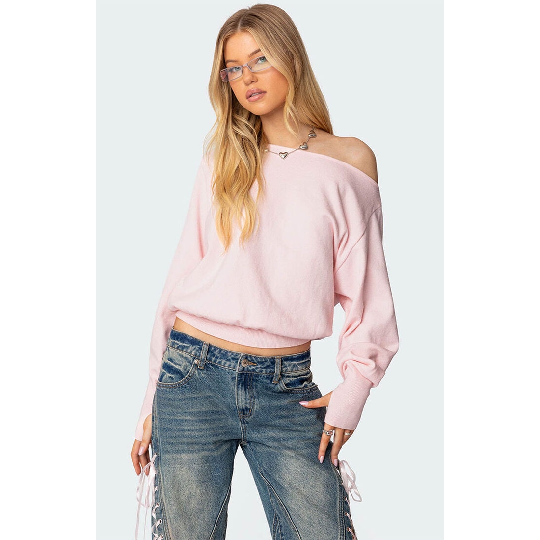 トップス YSDY Edikted Women's Off Shoulder Oversized Sweater available now at