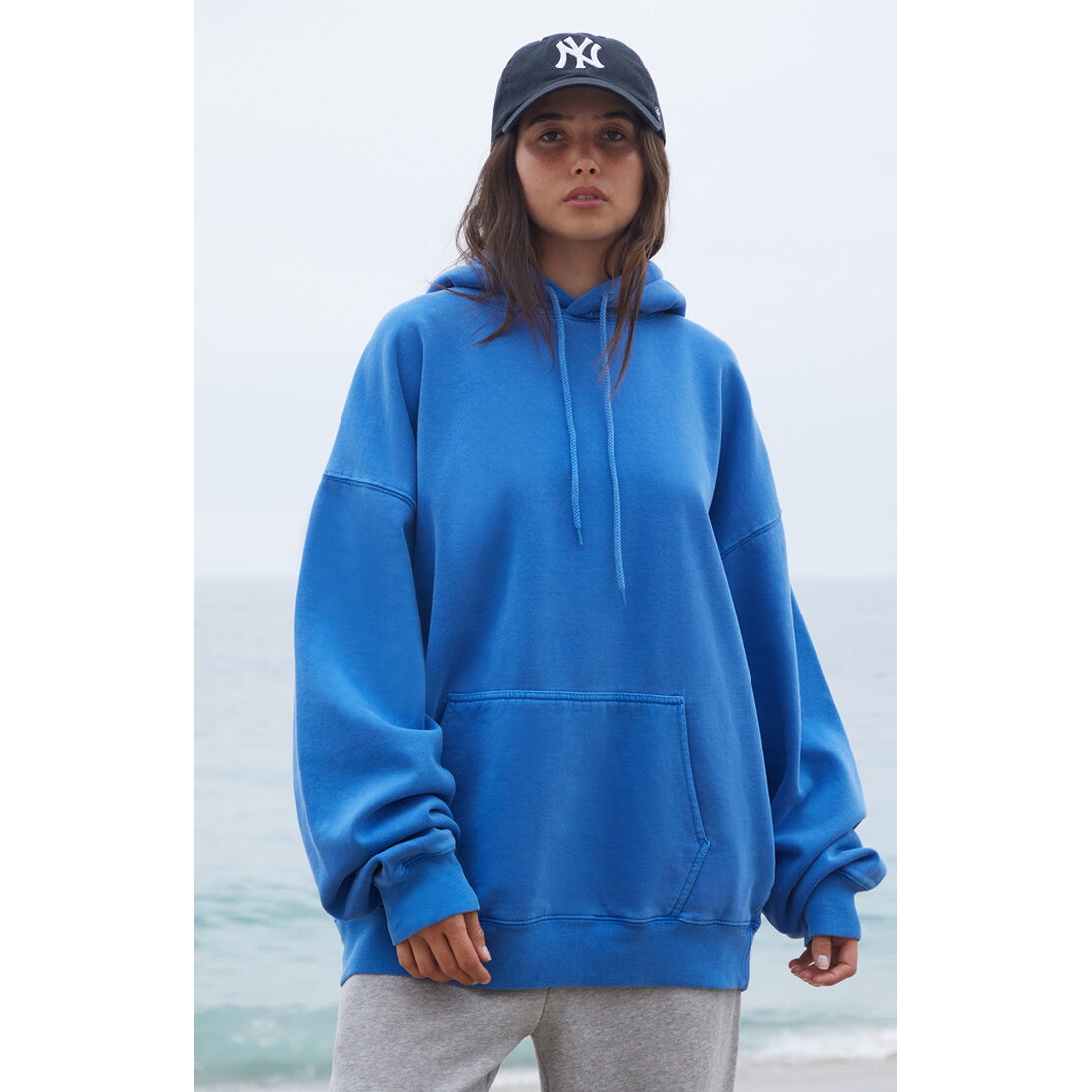 John Galt Women's Blue Christy Oversized Hoodie available now at