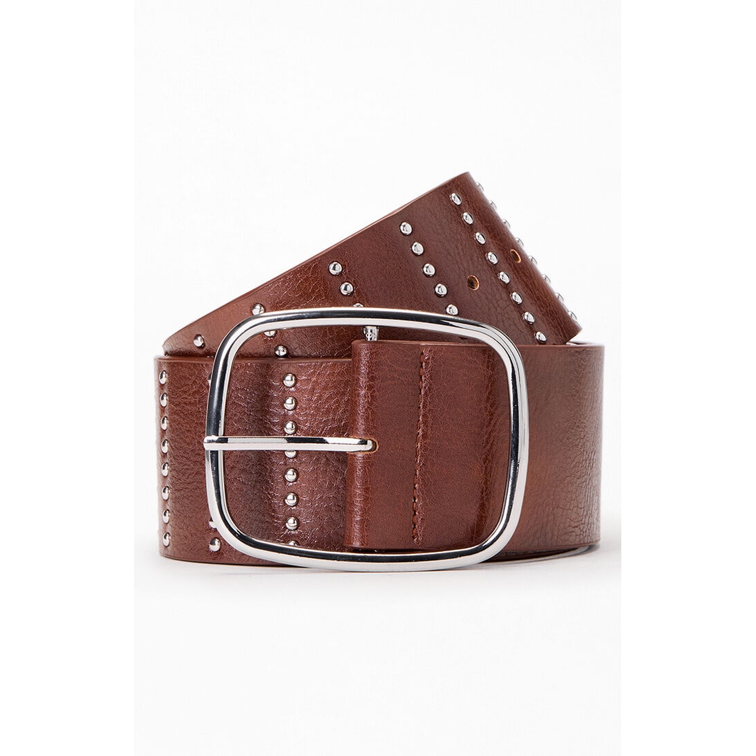 Faux Leather Wide Studded Belt available now at Chicago Premium