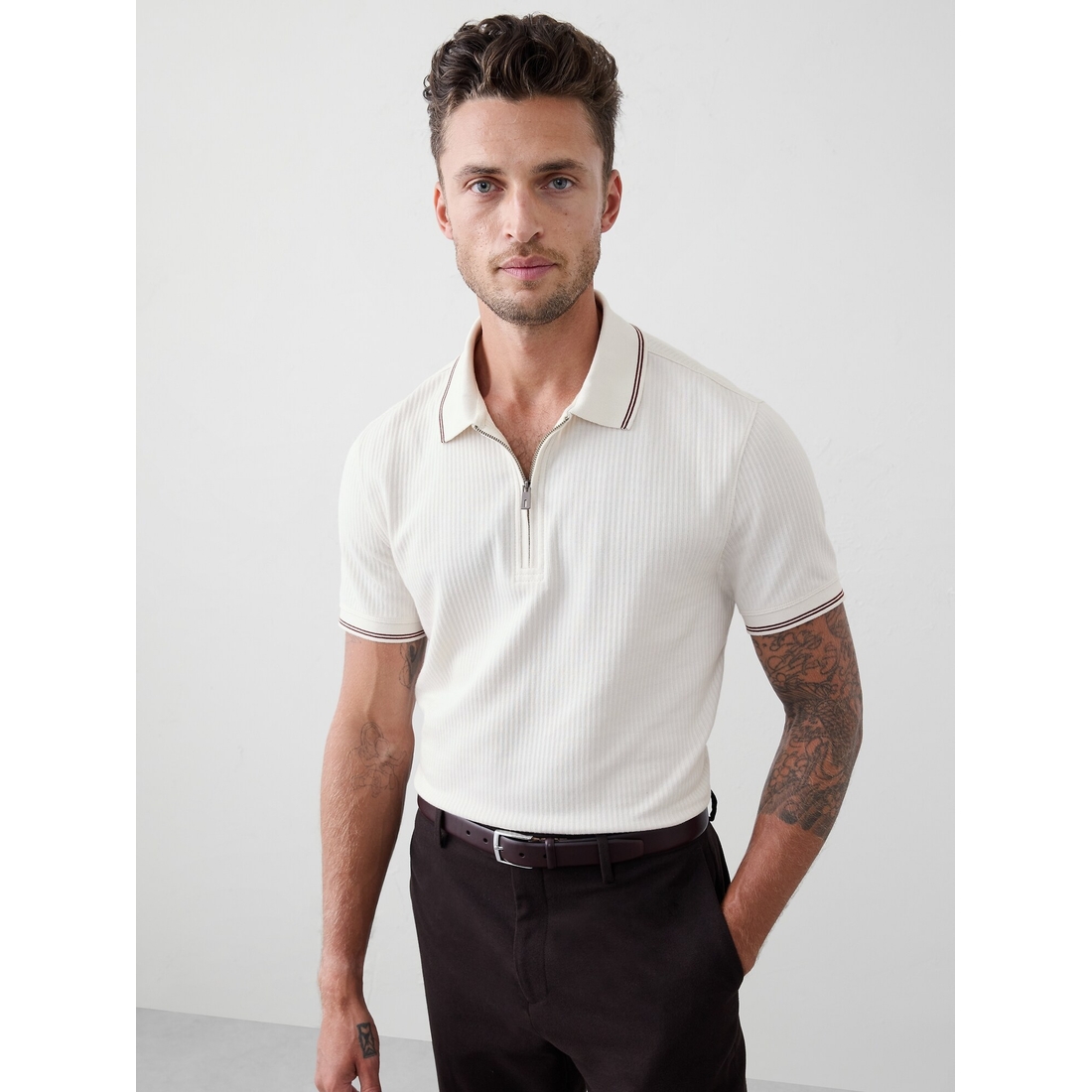 Zip Placket Polo available now at Potomac Mills®