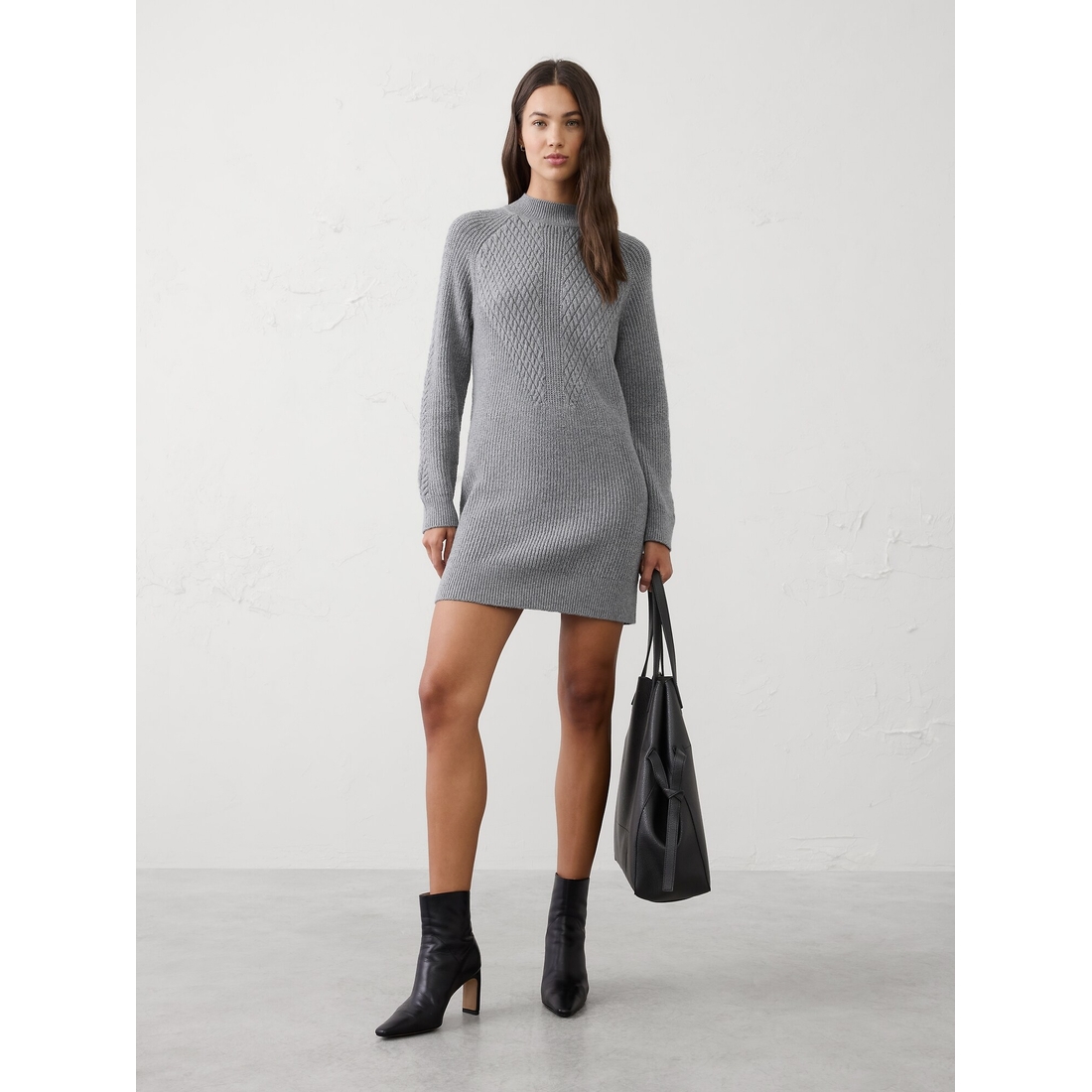 grey mini sweater dress Abeni Grey Sweater Mini Dress main image 1