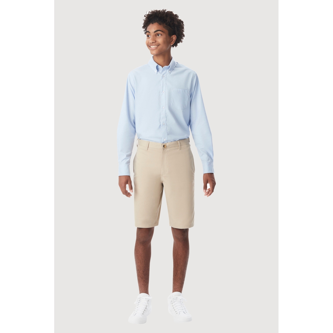 French Toast Boys' Flat Front Stretch Shorts | Adjustable Waist, Functional Pockets | School & Play Comfort