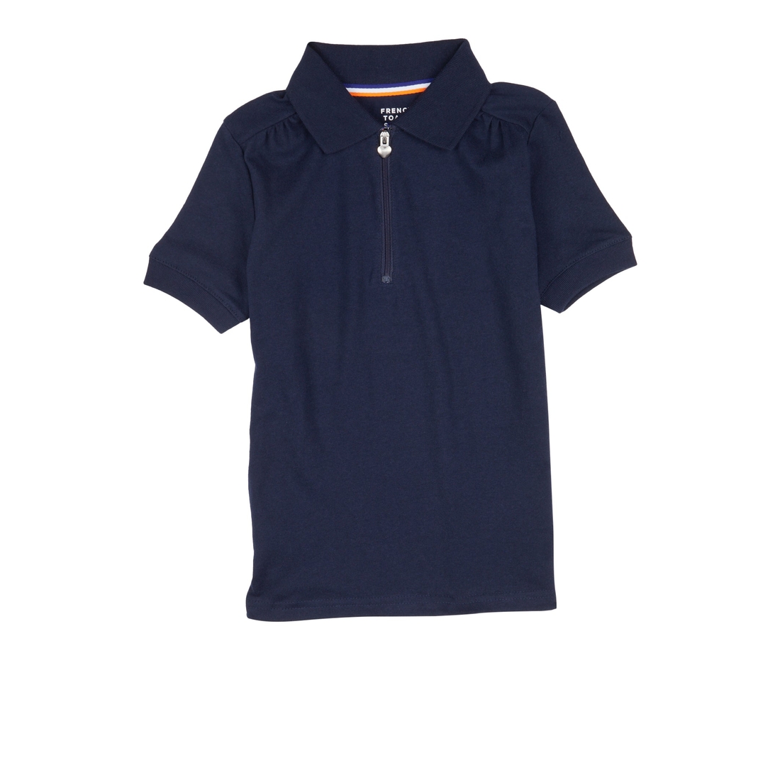 French Toast Girls 4-6x Solid Zip Neck Polo Shirt available now at