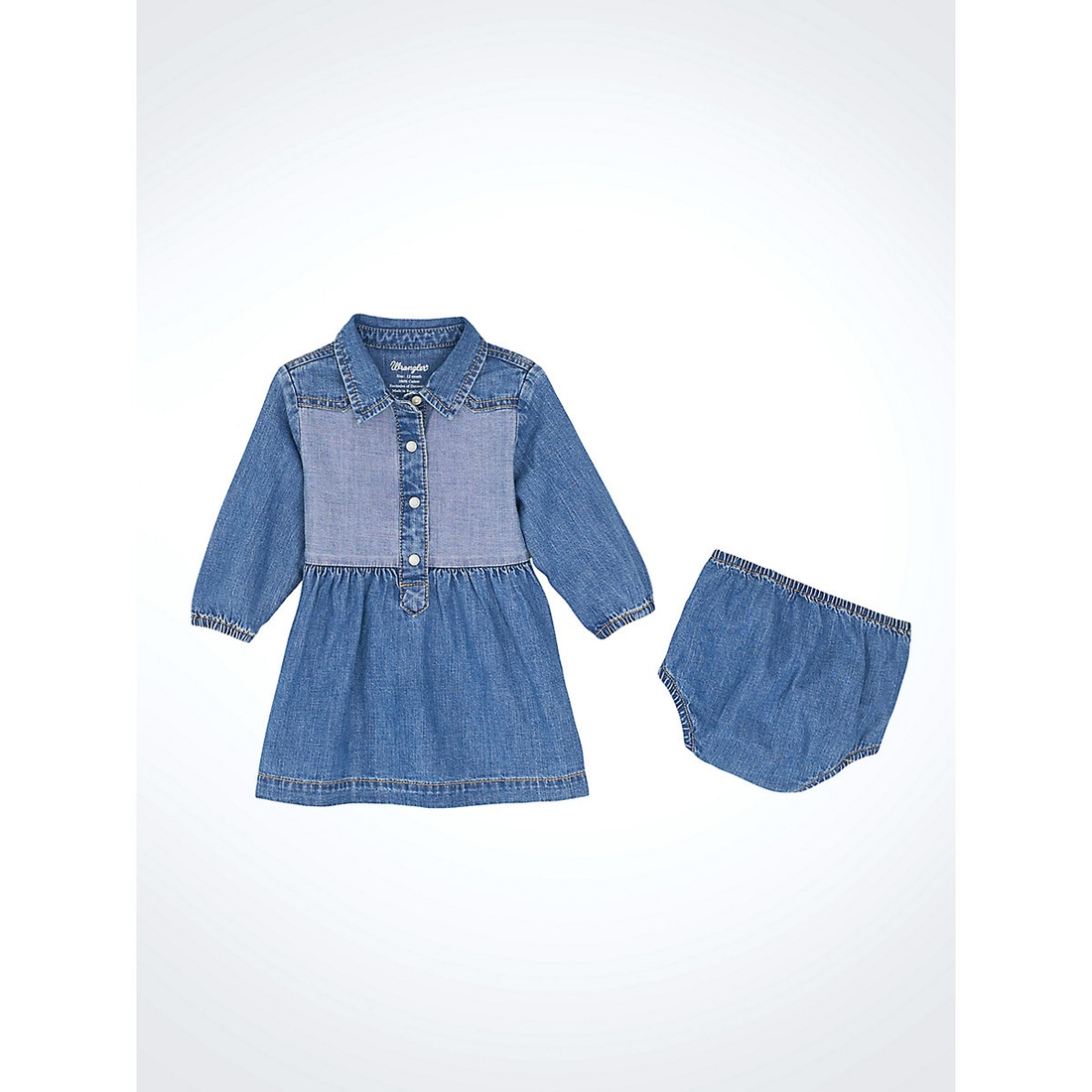 wrangler denim dress Wrangler Embroidered Belted Denim Shirt Dress