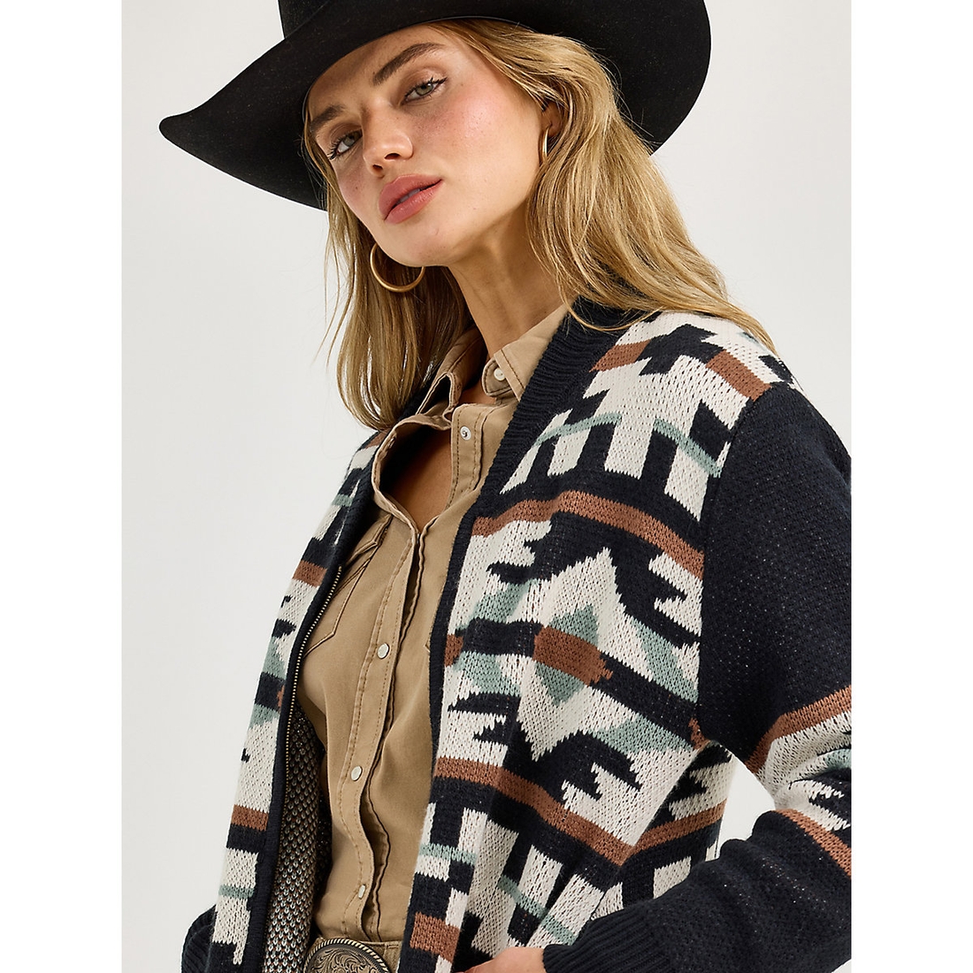 Women's Southwestern Full Zip Cardigan Sweater available now at