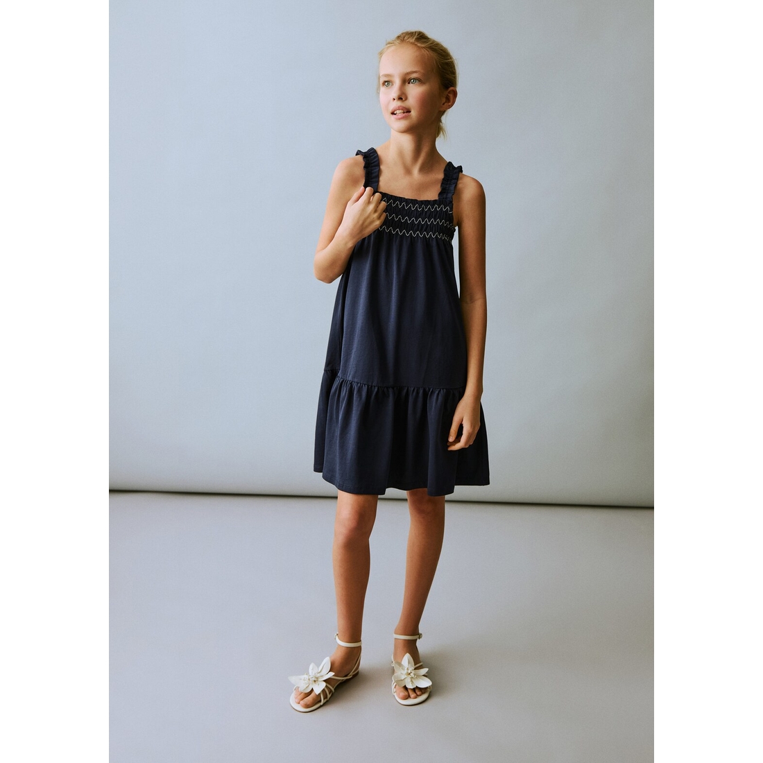 Embroidered Flounce Dress available now at Fashion Centre at Pentagon City