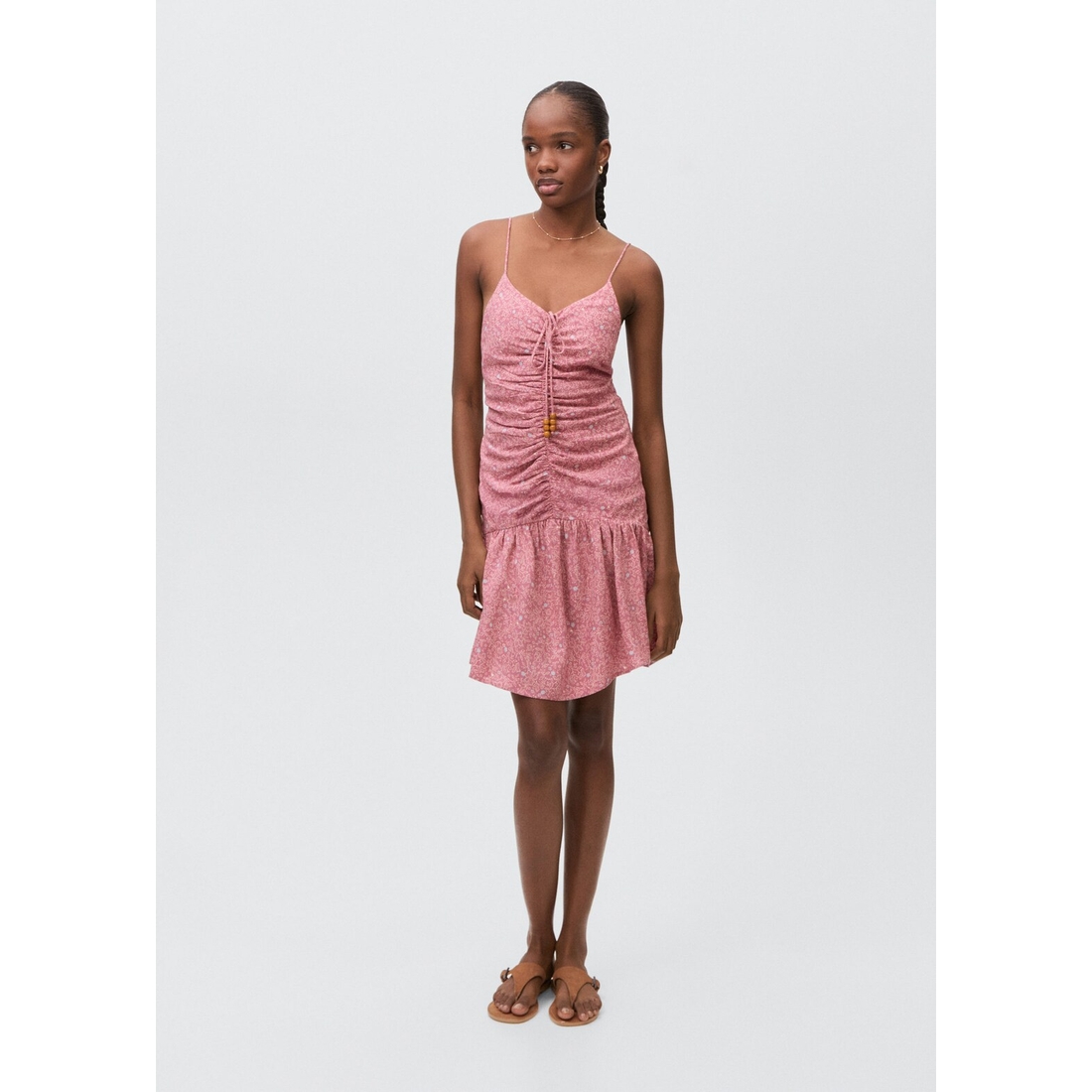 Printed Ruched Dress available now at La Plaza