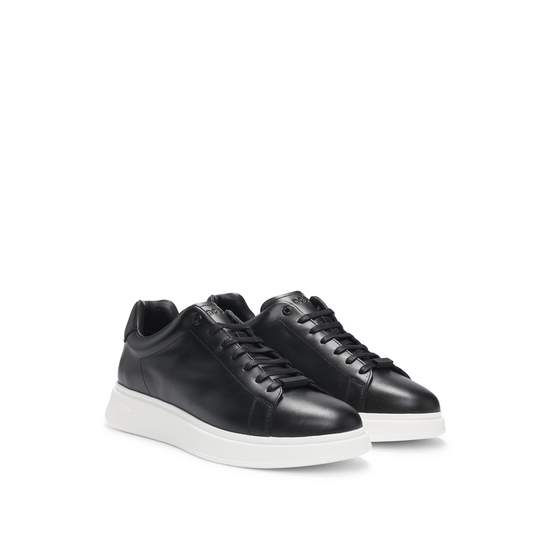 Leather trainers with rubber outsole available now at