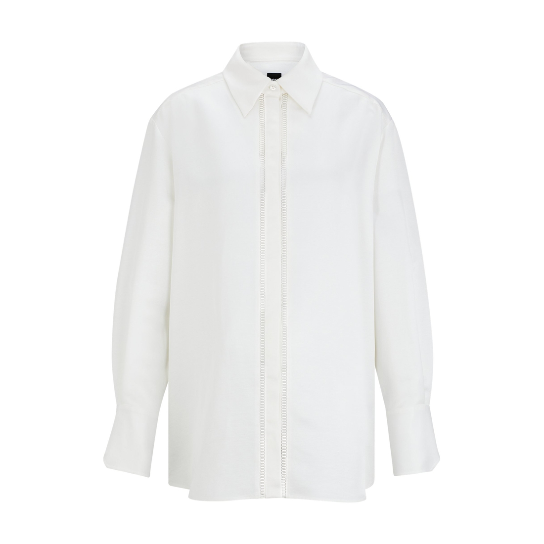 Long-sleeved blouse with ladder-lace trim available now at