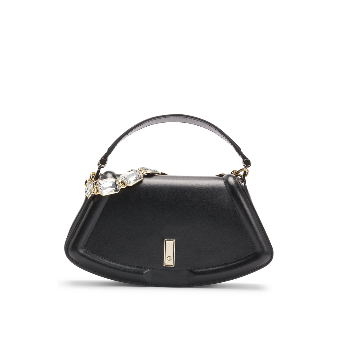 Ariell shoulder bag in matte leather with gemstone strap Ariell shoulder bag in matte leather with gemstone strap