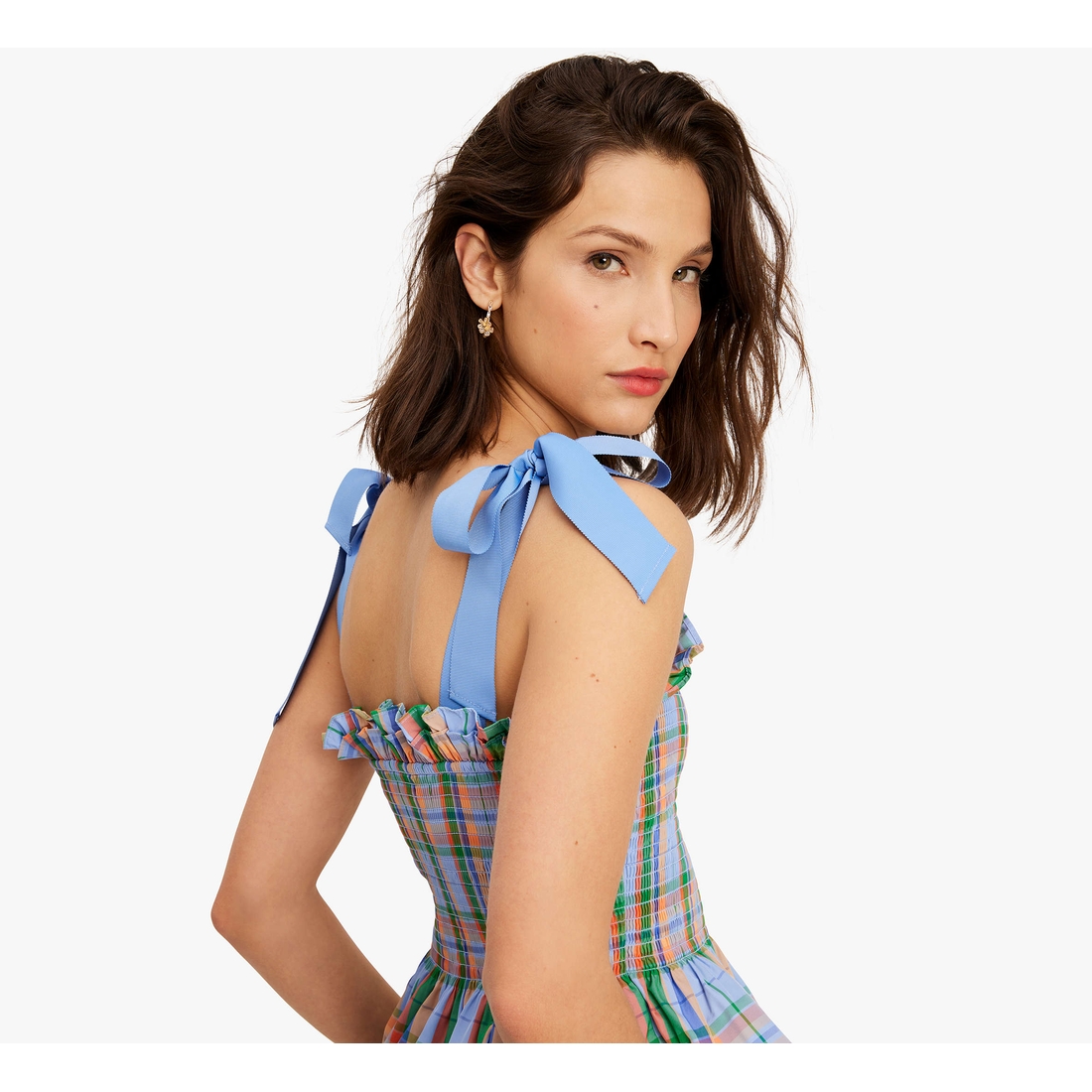 Sunshine Madras Smocked Top available now at Katy Mills®