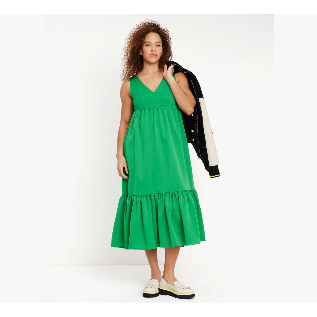 Faille V-Neck Midi Dress available now at Sawgrass Mills®