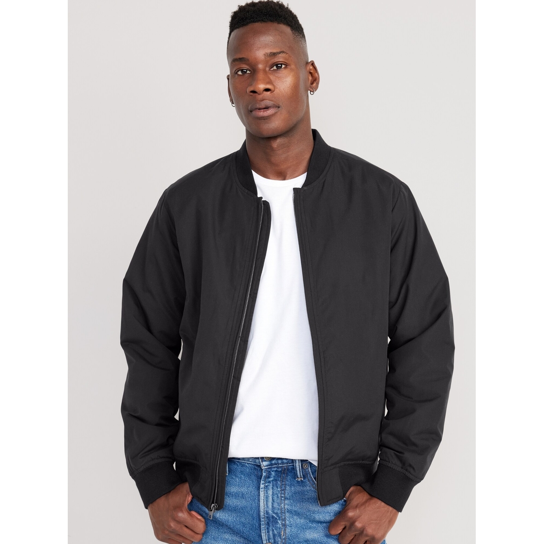 Water-Resistant Zip Bomber Jacket available now at The Mall of New