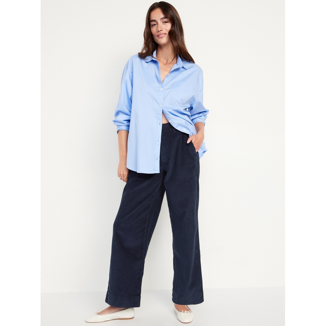 High-Waisted Corduroy Wide-Leg Pants available now at Quaker