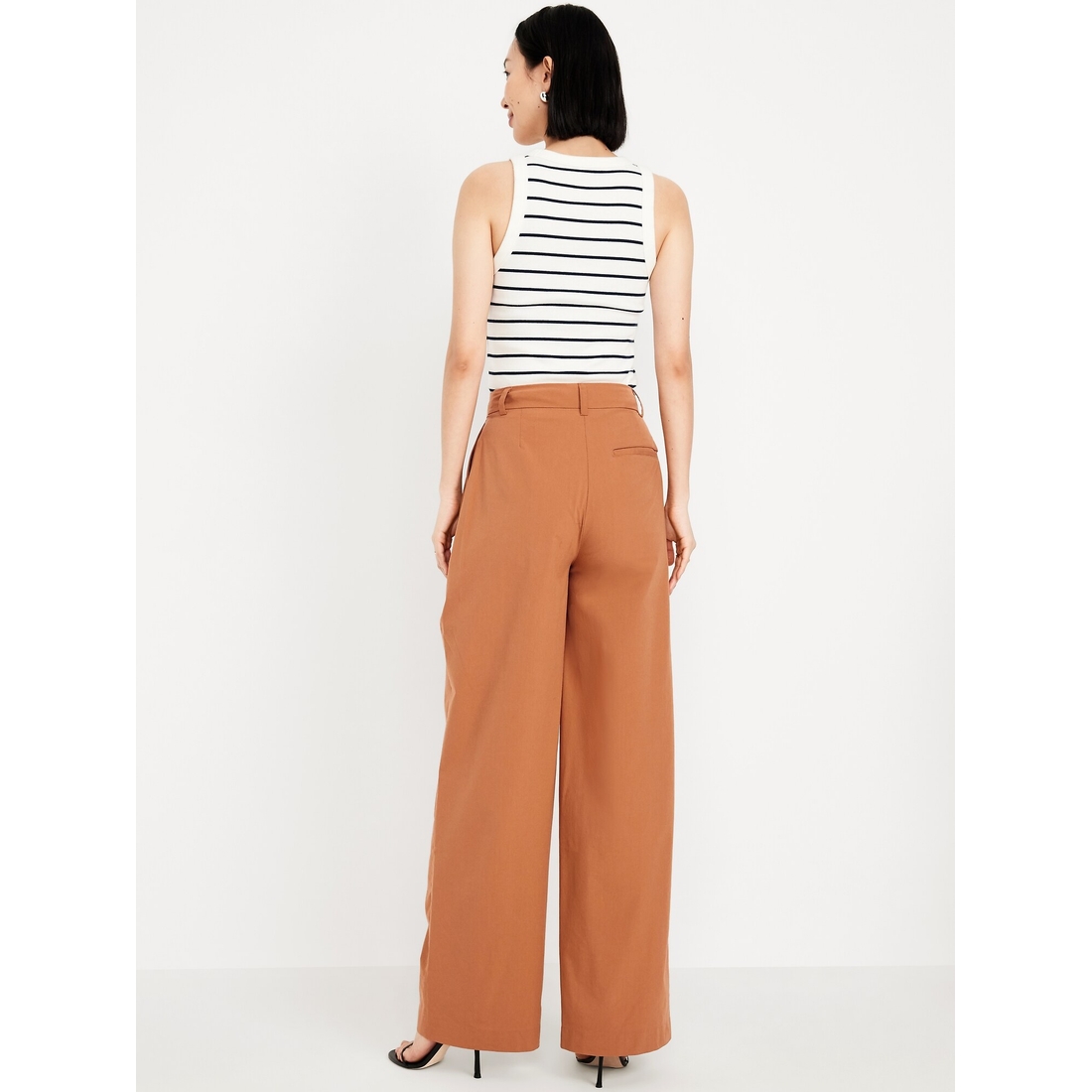 Extra High-Waisted Poplin Taylor Wide-Leg Trouser Pants