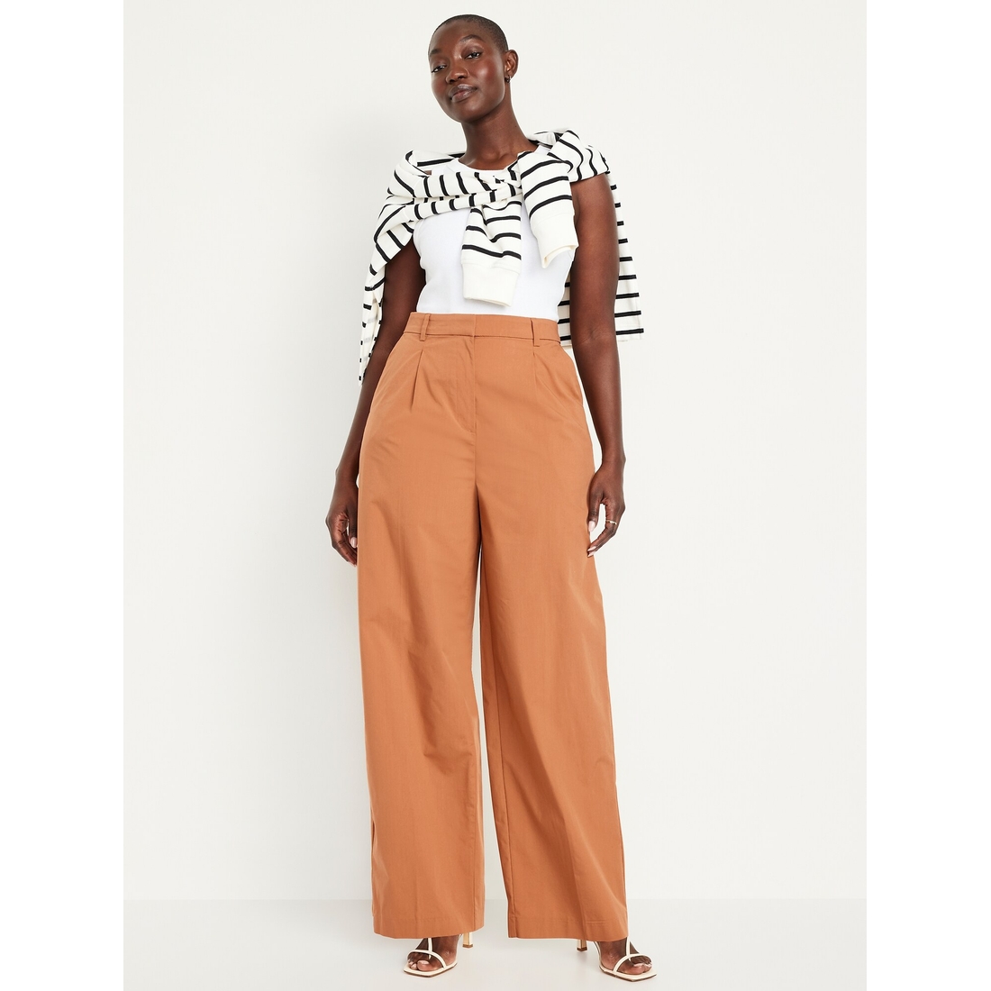 Extra High-Waisted Poplin Taylor Wide-Leg Trouser Pants