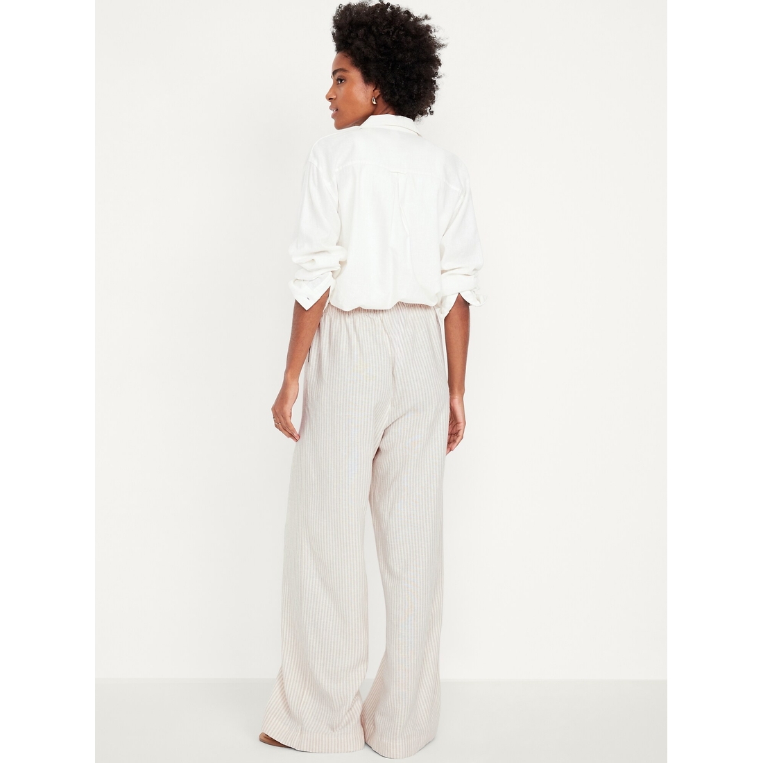 High-Waisted Linen-Blend Super Wide-Leg Pants available now