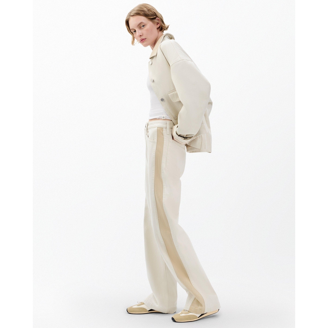 Logan Spliced Wide-leg Jean available now at Camarillo Premium