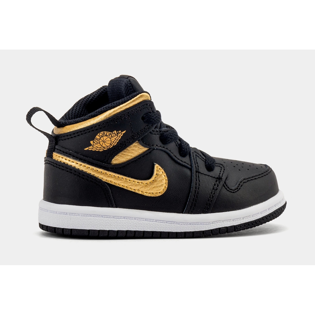 black and gold infant jordans