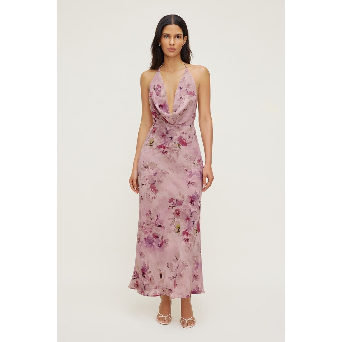 green emerald velvet dress Verity Green Cowl-Neck Maxi Dress With Sheer-Skirt – Club L London main image 0
