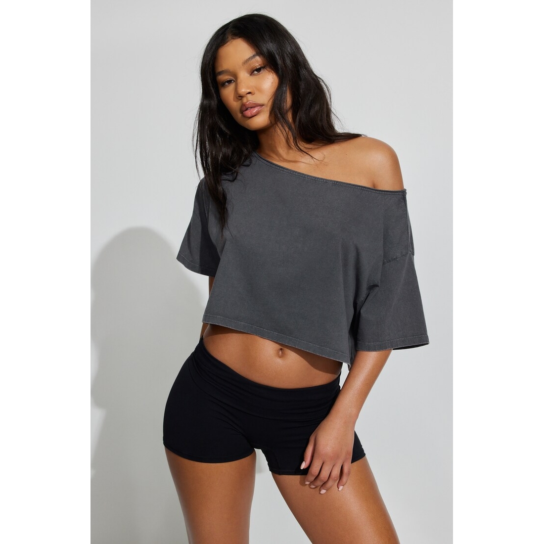 Off Shoulder Cropped T-Shirt available now at Southdale Center™