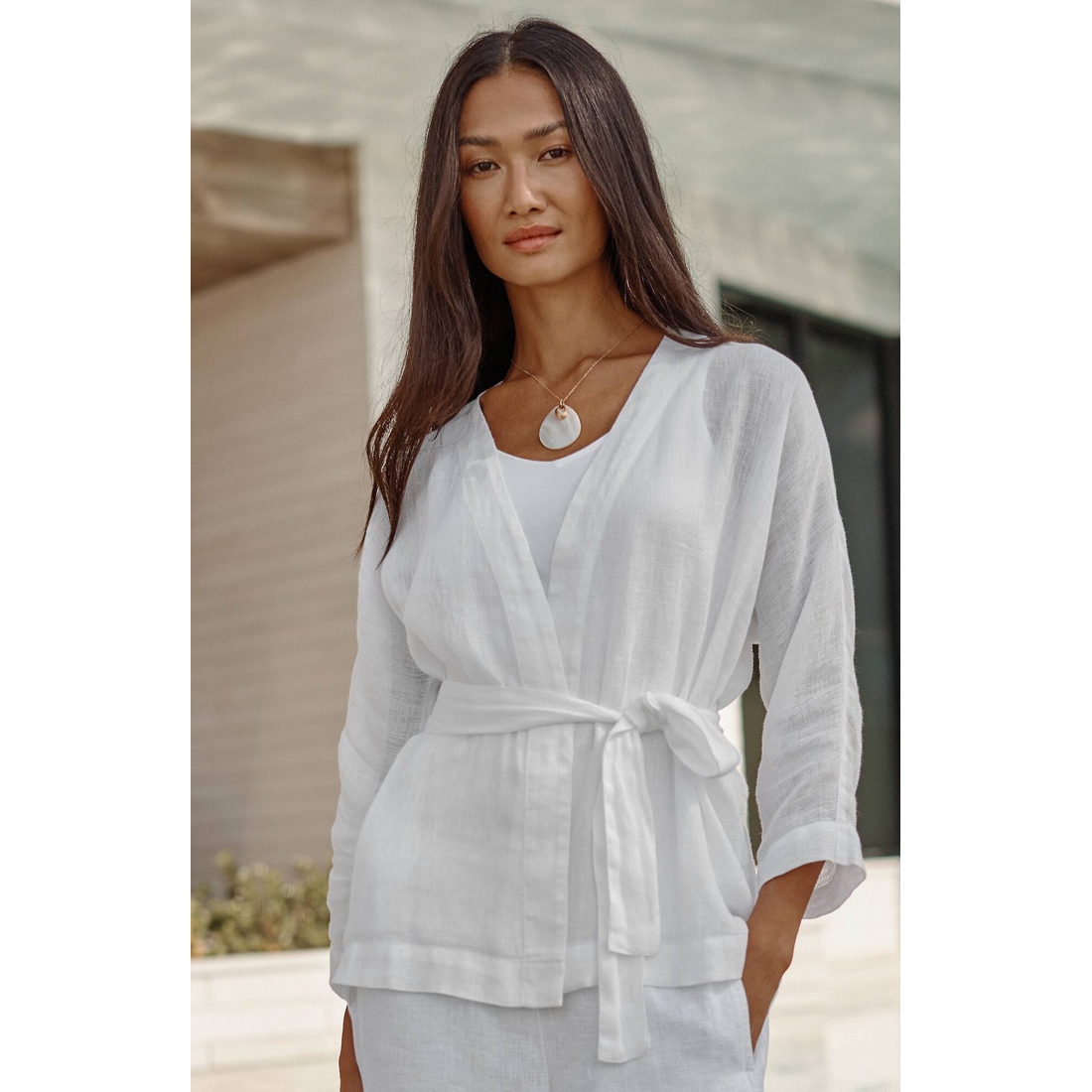 Women's Tall Pure Jill Linen Belted Jacket available now at