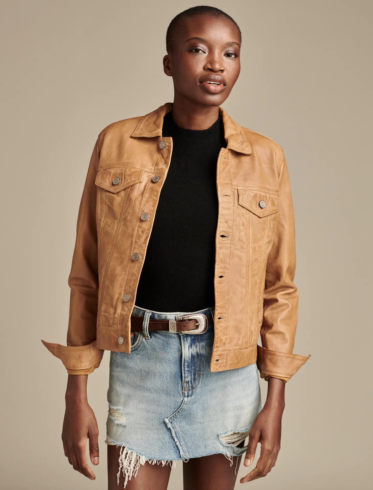 Lucky Brand Jeans Lucky Brand Leather Trucker Jacket
