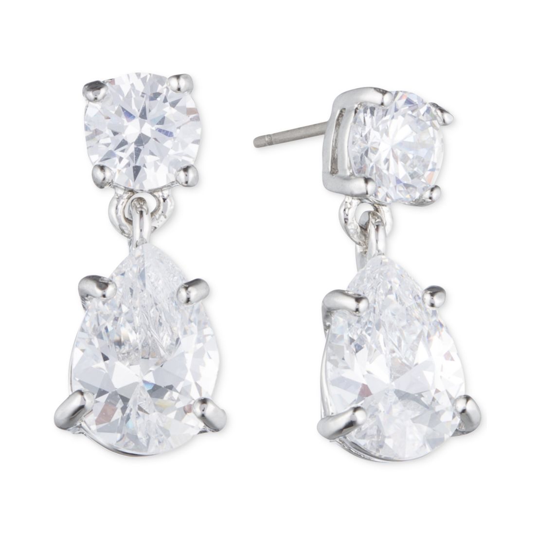 Givenchy Silver-Tone Crystal Pear-Shape Earrings