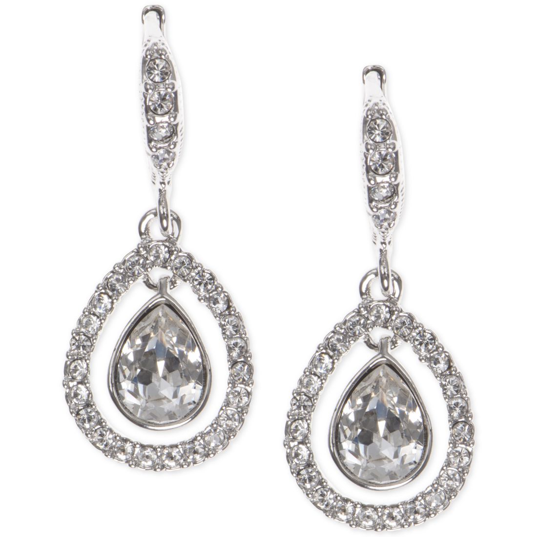 Givenchy Crystal Orbital Pave Drop Earrings