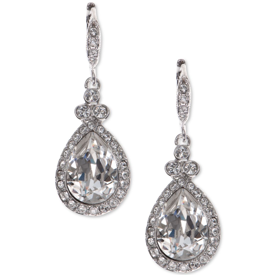 Givenchy Pave & Colored Stone Drop Earrings