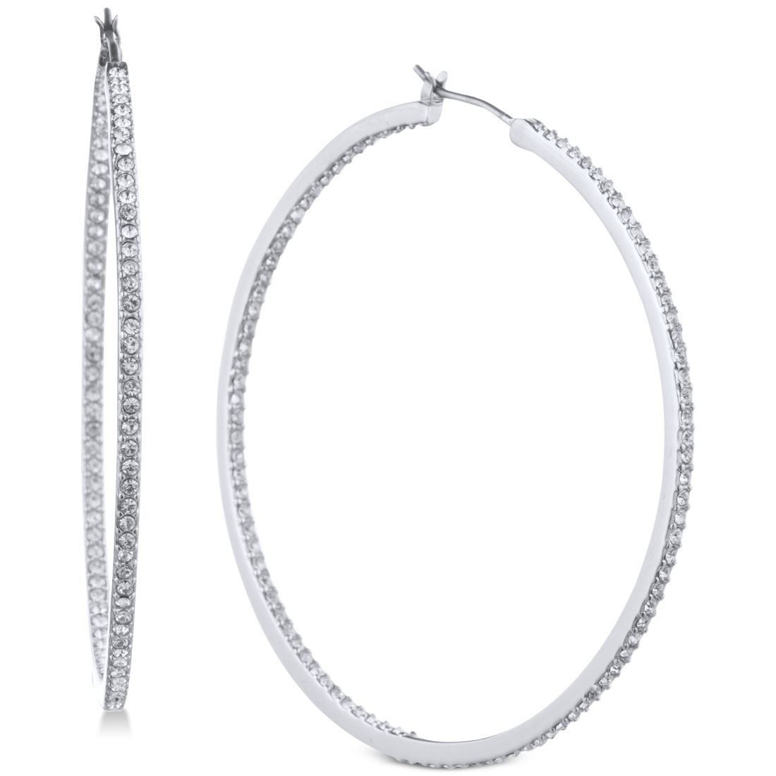 Givenchy Pave 2" Medium Hoop Earrings