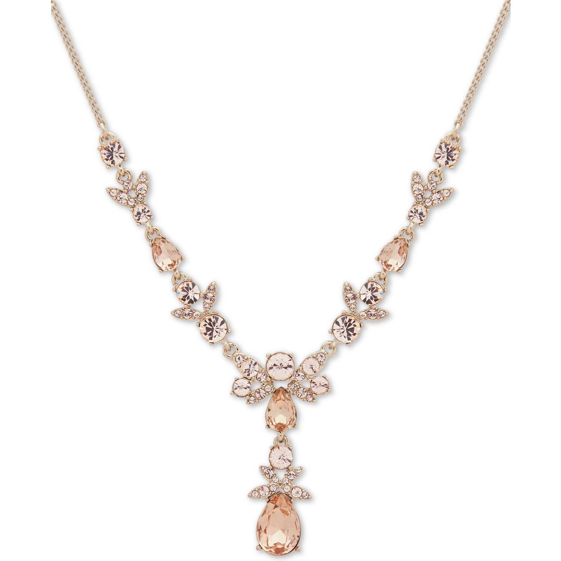 Givenchy Gold-Tone Crystal Lariat Necklace, 16" + 3" extender