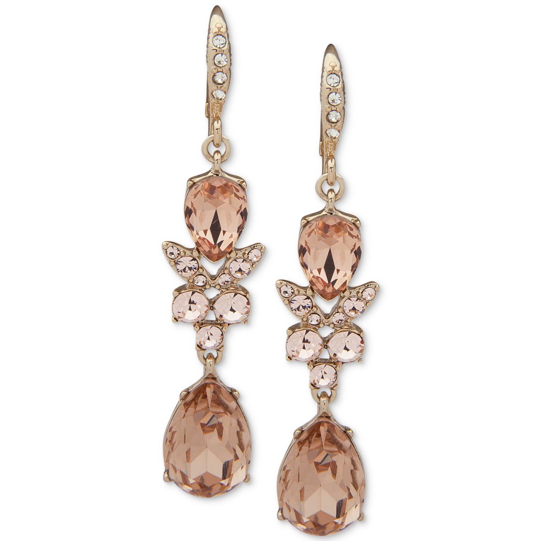 Givenchy Crystal Double Drop Earrings