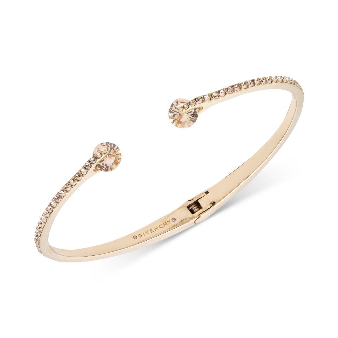 Givenchy Crystal & Pave Hinged Bangle Bracelet