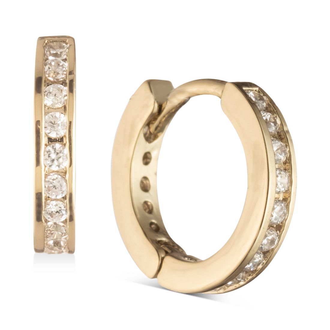 Givenchy Gold-Tone Pave Mini Huggie Hoop Earrings