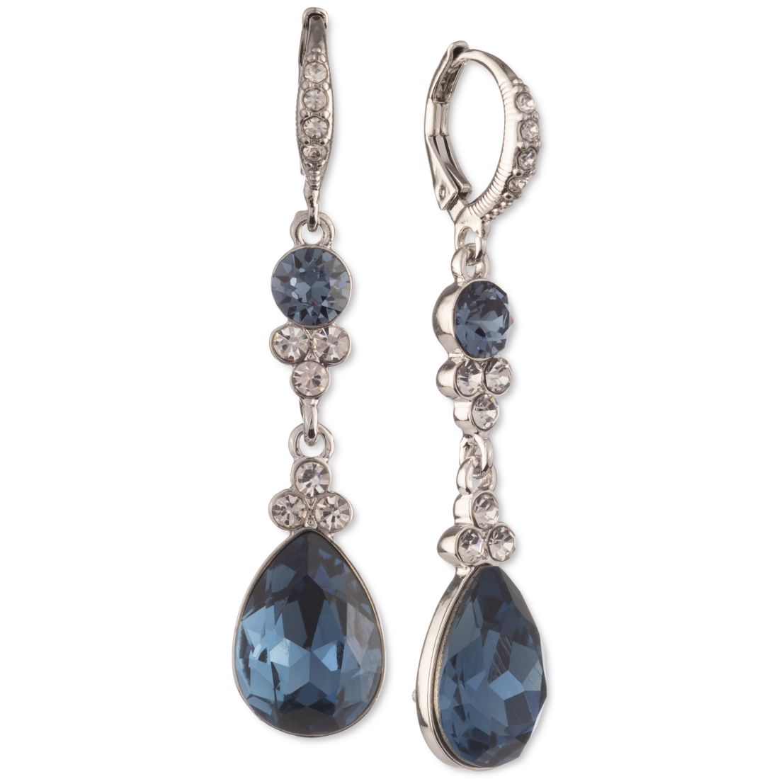 Givenchy Pear-Shape Crystal Double Drop Earrings