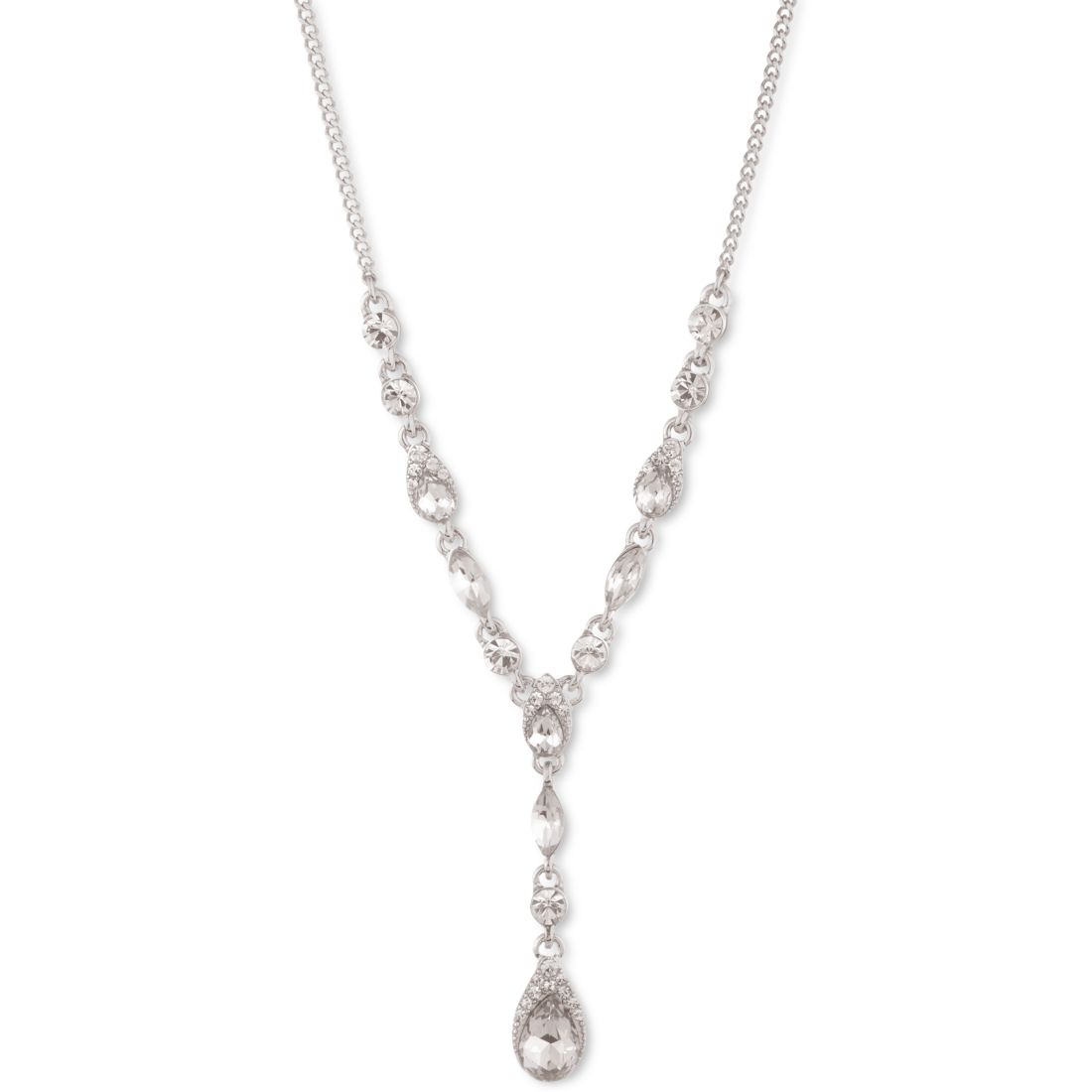Givenchy Pear-Shape Crystal Lariat Necklace, 16" + 3" extender