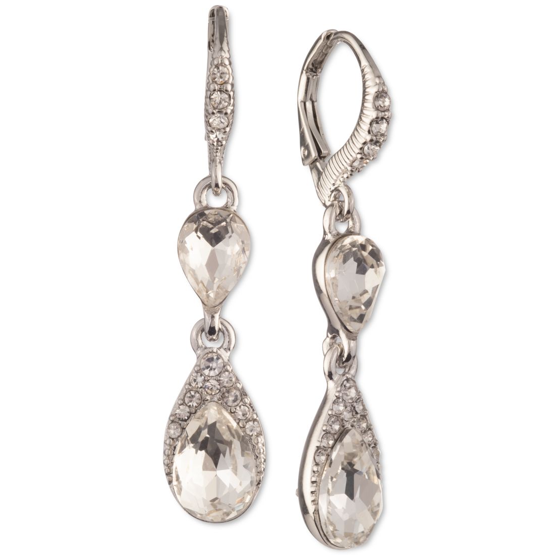 Givenchy Pear-Shape Crystal Double Drop Earrings