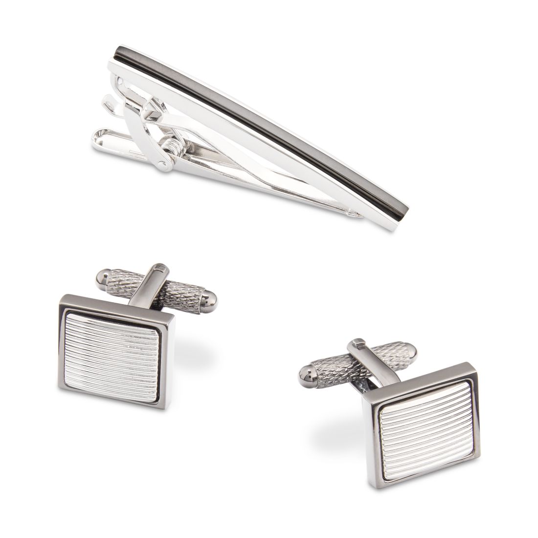 Perry Ellis Portfolio Two-Tone Tie Bar & Cuff Links Set