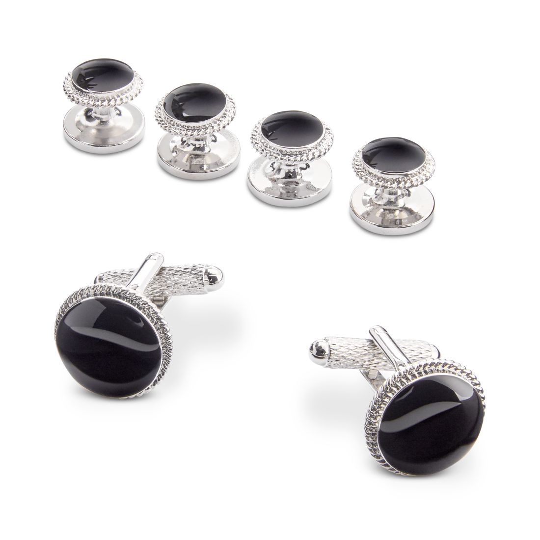 Perry Ellis Portfolio Baroque Cuff Links & Stud Set