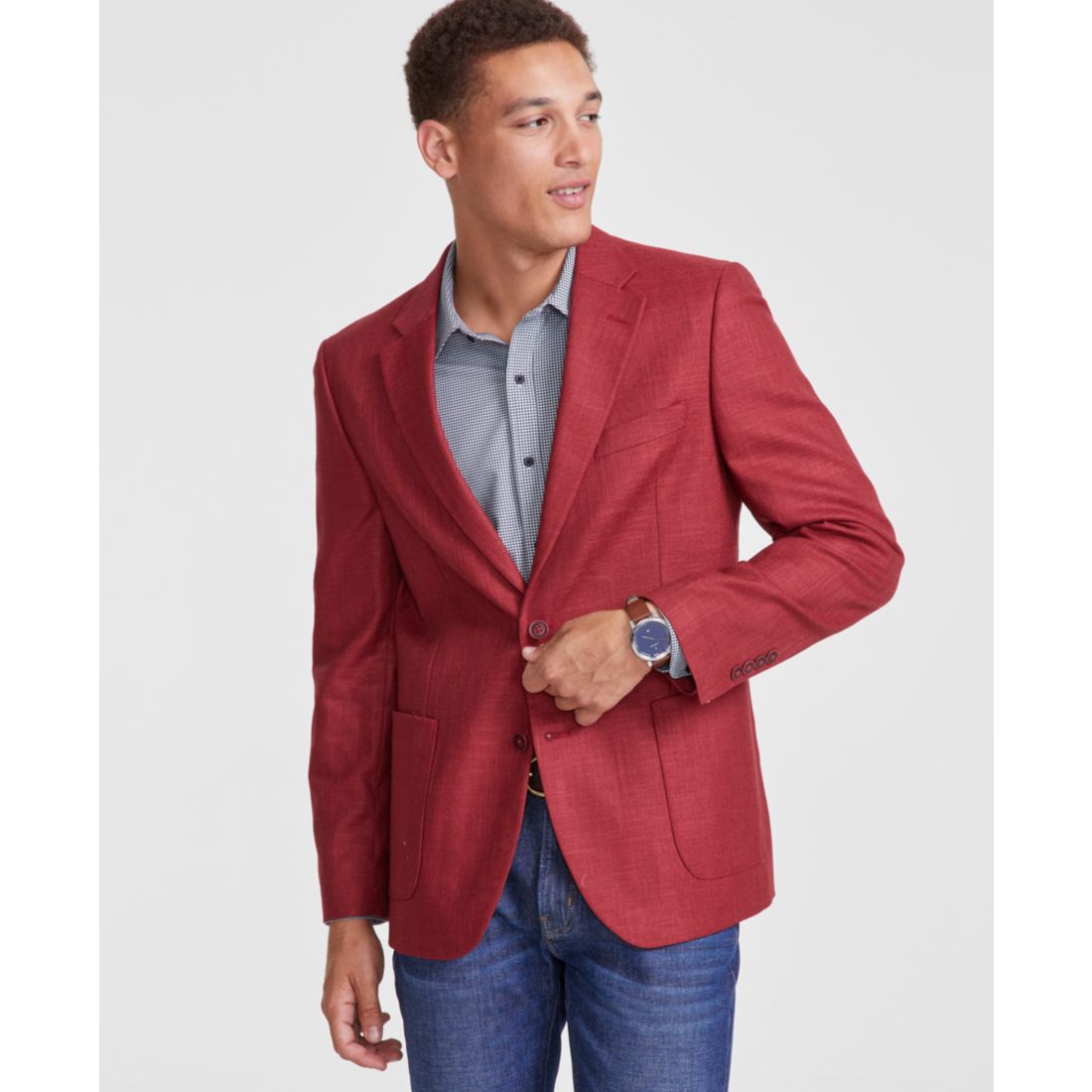 Nautica Men Modern-Fit Active Stretch Structure Weave Sport Coat