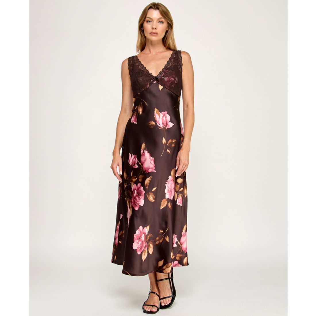 Row A Women's V-Neck Pull-On Midi Dress