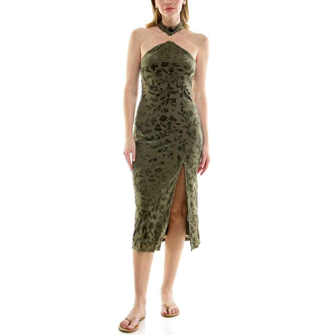 Row A Juniors' Halter Neck Midi Dress