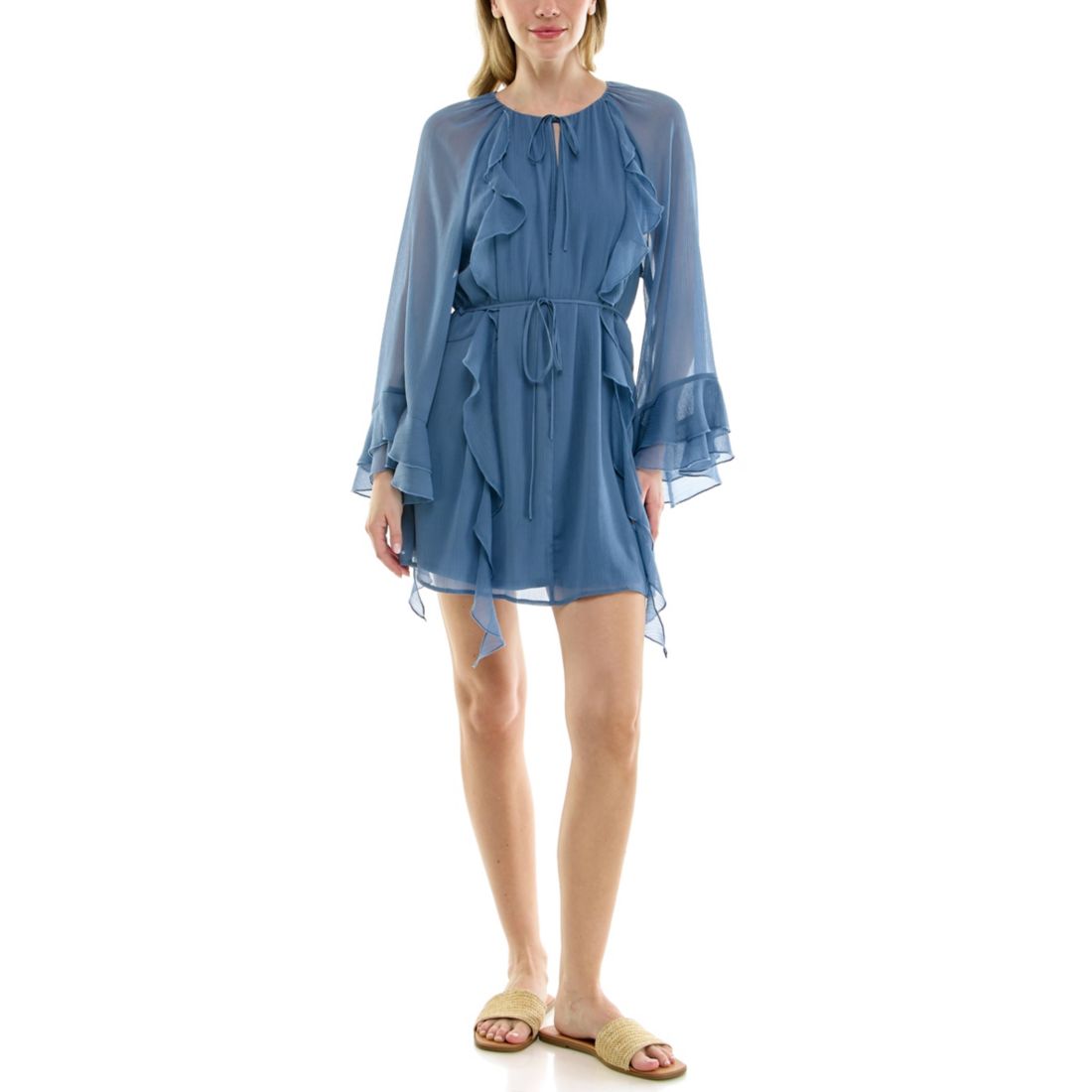 Row A Juniors' Pullover Ruffle Dress