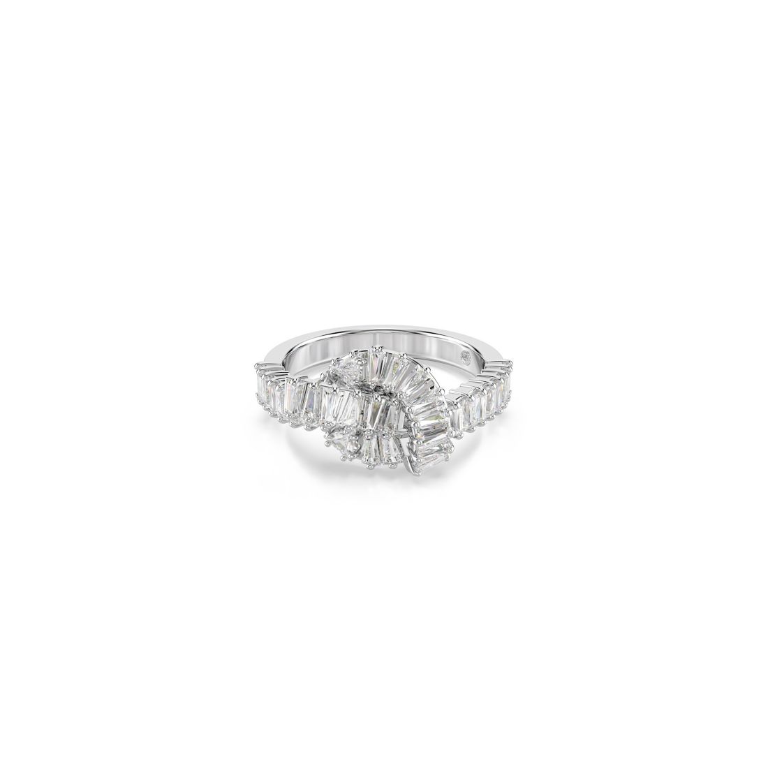 Swarovski Matrix White Rhodium Plated Ring - Silver, Clear