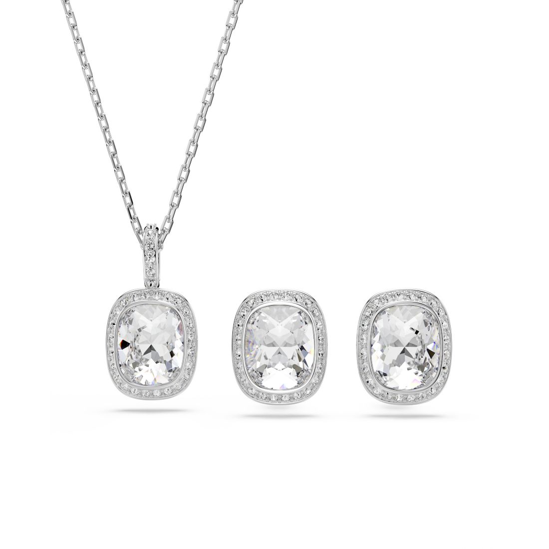 Swarovski Sterling Silver-Plated White Crystals Sets
